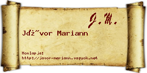 Jávor Mariann névjegykártya
