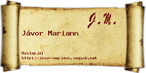 Jávor Mariann névjegykártya